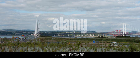 Die queensferry Kreuzung abgebildeten Tage bevor es offiziell für die Öffentlichkeit geöffnet. Stockfoto