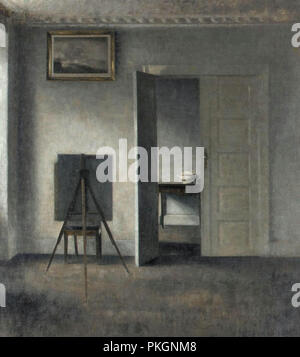 Vilhelm Hammershoi - Innenraum mit Staffelei Bredgade 25 2 Stockfoto