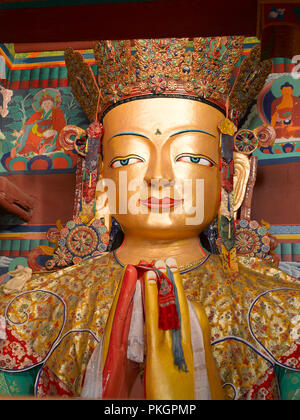 MAITREYA Buddha Maitreya Buddha Tempel, TINGMOSGANG, Ladakh, Jammu und Kaschmir, Indien Stockfoto