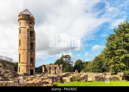 Bleibt der Eglinton Schloss, Kilwinning, Ayrshire, Schottland. Eglinton Burg war eine großen gotischen Kronenmutter Herrenhaus für die Grafen von Eglinton, st Stockfoto