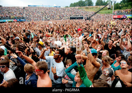 Der zweite Tag der Tomorrowland techno Festival in De Schorre, Ausleger (Belgien, 25/07/2010) Stockfoto