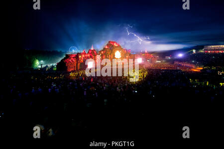 Ambiente Impressionen vom ersten Tag der 9. Auflage des Festivals im tomorrowland Boom (Belgien, 26/07/2013) Stockfoto