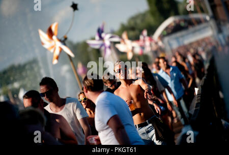 Ambiente Impressionen von der dritten und letzten Tag der 9. Auflage des Festivals im tomorrowland Boom (Belgien, 28/07/2013) Stockfoto