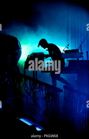 Konzert des Dänischen elektronische Musik Produzent Trentemøller Im Ancienne Belgique, Brüssel (Belgien, 26/10/2010) Stockfoto