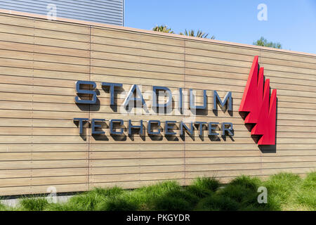 Stadion Techcenter, Schild; Santa Clara, Kalifornien, USA Stockfoto