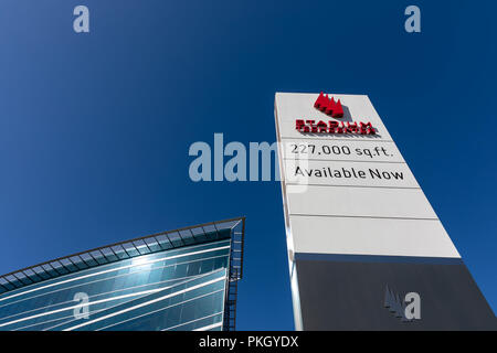 Stadion Techcenter - 227.000 qm zur Verfügung, Zeichen außerhalb von Gebäude; Santa Clara, Kalifornien, USA Stockfoto