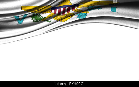 Grunge bunte Flagge Virgin Islands der Vereinigten Staaten mit Copyspace für Ihren Text oder Bilder, auf weißem Hintergrund. Nahaufnahme, flatterte. Stockfoto