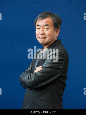 Kengo Kuma, japanischen Architekten Dundee V&A Design Center, an der Edinburgh International Book Festival. Pic Pauline Keightley. Schottland. Stockfoto