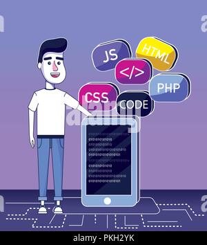 Software Programmierer Cartoon Stock Vektor