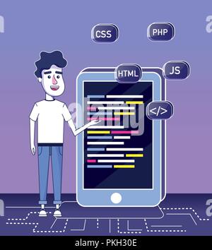 Software Programmierer Cartoon Stock Vektor