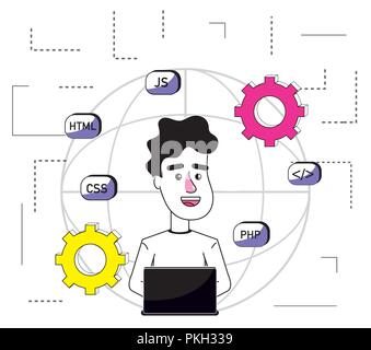 Software Programmierer Cartoon Stock Vektor