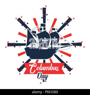 Happy Columbus Day card Stock Vektor