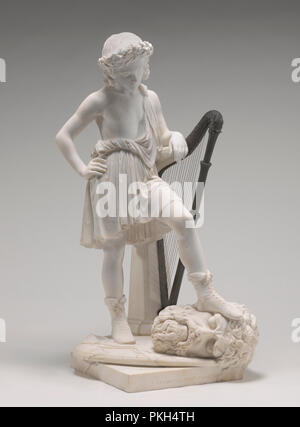 David triumphiert. Vom: Modell 1845/1846, geschnitzt 1848. Abmessungen: Höhe: 114,3 cm (45 in.). Medium: Marmor und Bronze. Museum: Nationalgalerie, Washington DC. Autor: Thomas Crawford. Stockfoto