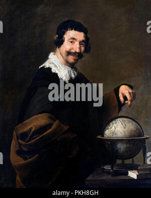 Democritus, Imaginäres Porträt des antiken griechischen Philosophen, von Diego Velázquez (1599-1660), Öl auf Leinwand, c. 1627/8 Stockfoto