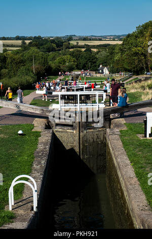 Lock Gates in Foxton Locks, Leicestershire Stockfoto