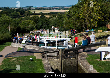 Lock Gates in Foxton Locks, Leicestershire Stockfoto