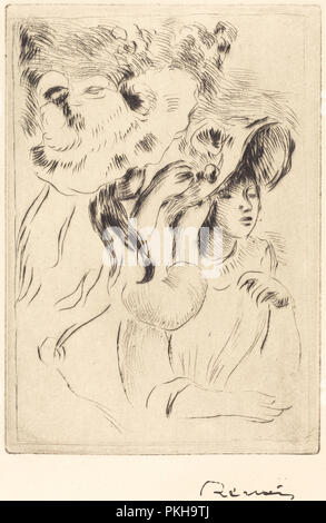 Der Hut Stift (Le chapeau epingle). Stand: 1894. Medium: kaltnadel. Museum: Nationalgalerie, Washington DC. Autor: Auguste Renoir. Stockfoto