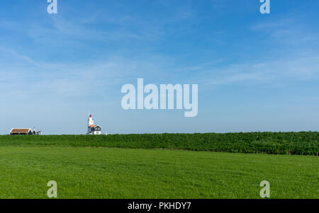 Niederlande, Feuchtgebiete, Maarken, Europa, einer Person, die auf einem grünen Feld Stockfoto