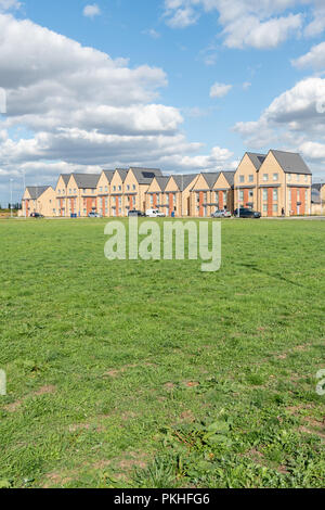 Neue Häuser in Northstowe, South Cambridgeshire, Cambridgeshire UK, eine neue Stadt in der Nähe von Cambridge. Stockfoto