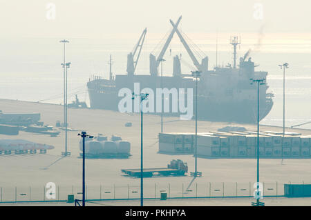 Maritime Tätigkeit im Handelshafen. Setúbal, Portugal Stockfoto