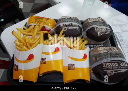 Hungrigen Jacks (Burger King) schnell Essen Beef-burger Stockfoto