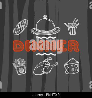 Hand gezeichnet Menü für Cafe. Skizze Konzept Abbildung. Stock Vektor