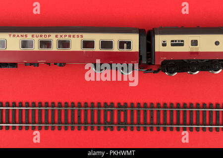 Märklin Trans Europa Express Modell-Eisenbahn-set Stockfoto