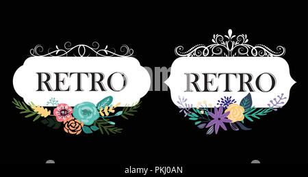 Hand cute floral logo Vorlage erstellt Stock Vektor