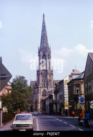 Der Gedächtniskirche der Protestierung, Gedächtniskirche, Protestierung in Speyer, Rheinland-Pfalz, Deutschland. Im August 1973 übernommen. Stockfoto