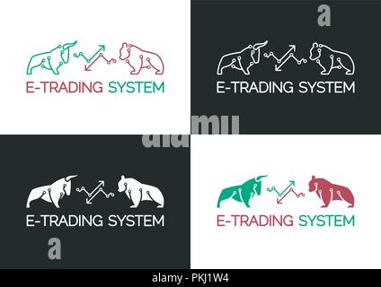 E-Trading System Emblem Stock Vektor