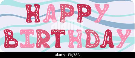 Schöne vektor Plakat mit handgezeichneten Schriftzug für Urlaub - alles Gute zum Geburtstag. Stock Vektor