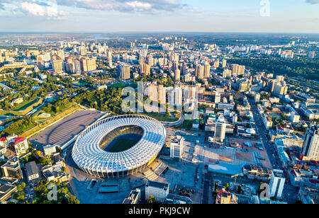 Blick auf das Olympiastadion in Kiew, Ukraine Stockfoto