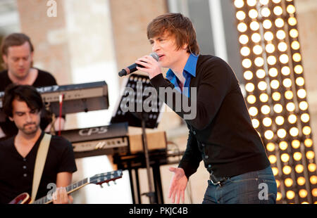 Die Aufzeichnung der Fernsehsendung 'Vlaanderen Muziekland" in Hever (Belgien, 10/07/2011) Stockfoto