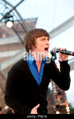 Die Aufzeichnung der Fernsehsendung 'Vlaanderen Muziekland" in Hever (Belgien, 10/07/2011) Stockfoto