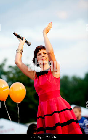 Die Aufzeichnung der Fernsehsendung 'Vlaanderen Muziekland" in Hever (Belgien, 10/07/2011) Stockfoto