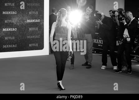 Foto muss Gutgeschrieben © Alpha Presse 079965 13/09/2018 Emma werden Stein am Maniac Welt TV Premiere gehalten an der Southbank Centre in London. Stockfoto