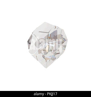 Erstaunlich bunte Diamanten Quarz Regenbogen Flamme blau Aqua Aura crystal Cluster closeup Makro auf weißem Hintergrund. Abstrakte Schmuck 3D-Darstellung Stockfoto