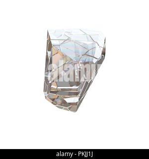 Erstaunlich bunte Diamanten Quarz Regenbogen Flamme blau Aqua Aura crystal Cluster closeup Makro auf weißem Hintergrund. Abstrakte Schmuck 3D-Darstellung Stockfoto