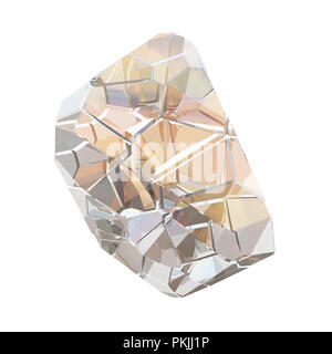 Erstaunlich bunte Diamanten Quarz Regenbogen Flamme blau Aqua Aura crystal Cluster closeup Makro auf weißem Hintergrund. Abstrakte Schmuck 3D-Darstellung Stockfoto