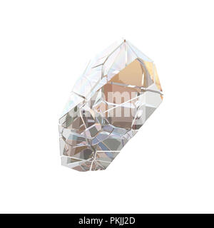 Erstaunlich bunte Diamanten Quarz Regenbogen Flamme blau Aqua Aura crystal Cluster closeup Makro auf weißem Hintergrund. Abstrakte Schmuck 3D-Darstellung Stockfoto