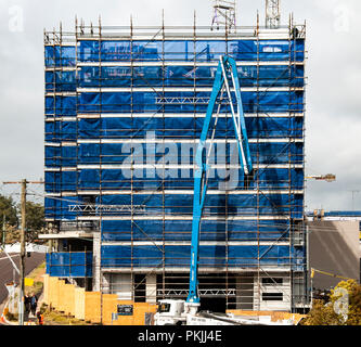 Gosford, New South Wales, Australien - 3. September. 2018: Konstruktion und Bau Stand 128. Konkrete zum neuen Haus Einheiten Gebäude Stockfoto