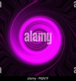 Lila leuchtenden twisted Kreis auf schwarzem Hintergrund isoliert. Abstrakte Abbildung runde anmelden. Symbol. Design Template für Logo Stockfoto