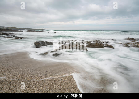 Flut, Kopf, Fistral Towan, Newquay, Cornwall Stockfoto