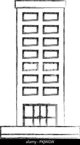 Gebäude Hochhaus Architektur außen Symbol Vektor Grafik Handzeichnung Stock Vektor