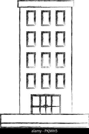 Gebäude Hochhaus Architektur außen Symbol Vektor Grafik Handzeichnung Stock Vektor