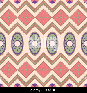 Nahtlose Muster mit geometrischen Motiven im afrikanischen Stil. Stock Vektor