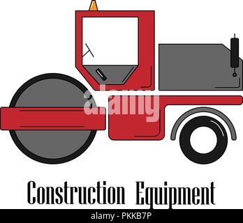 Vector Illustration der Asphalt Spreader auf einem weißen Hintergrund. Stock Vektor