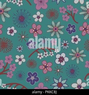 Nahtlose Blumenmuster. Handgezeichneten Vector Illustration. Stock Vektor