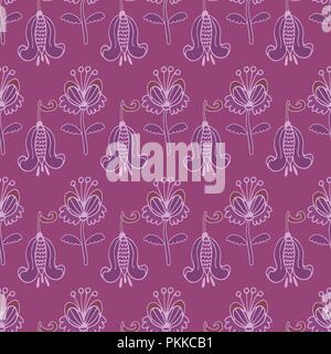 Cute nahtlose Muster mit handgezeichneten fantasy Blumen. Stock Vektor