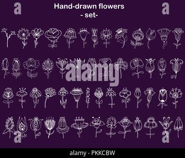 Cute nahtlose Muster mit handgezeichneten fantasy Blumen. Stock Vektor